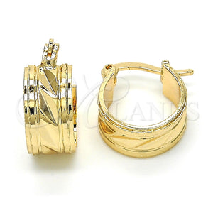 Argolla Pequeña 02.261.0017.15 Oro Laminado, Diamantado, Tono Dorado