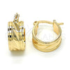 Argolla Pequeña 02.261.0017.15 Oro Laminado, Diamantado, Tono Dorado