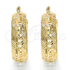 Argolla Mediana 02.261.0020.30 Oro Laminado, Diseño de Llave Griega, Diamantado, Tono Dorado