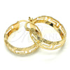 Argolla Mediana 02.261.0020.30 Oro Laminado, Diseño de Llave Griega, Diamantado, Tono Dorado