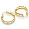 Argolla Mediana 02.261.0020.30 Oro Laminado, Diseño de Llave Griega, Diamantado, Tono Dorado