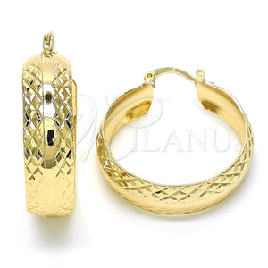 Argolla Mediana 02.261.0022.30 Oro Laminado, Diamantado, Tono Dorado