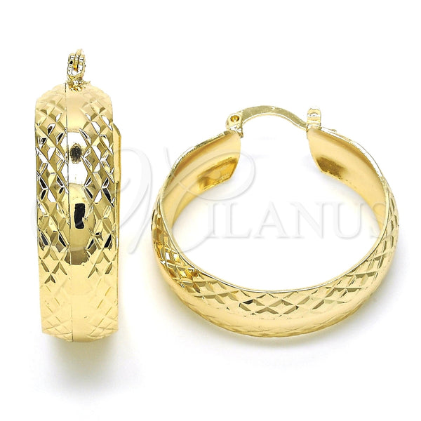 Argolla Mediana 02.261.0022.30 Oro Laminado, Diamantado, Tono Dorado