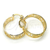 Argolla Pequeña 02.261.0025.25 Oro Laminado, Diseño de Llave Griega, Diamantado, Tono Dorado