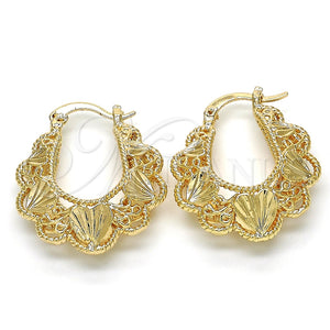 Argolla Pequeña 02.261.0027.25 Oro Laminado, Diseño de Corazón, Diamantado, Tono Dorado