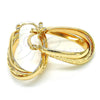 Argolla Pequeña 02.261.0033.20 Oro Laminado, Diseño de Llave Griega, Pulido, Tono Dorado