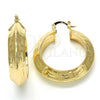 Argolla Mediana 02.261.0043.35 Oro Laminado, Diseño de Llave Griega, Pulido, Tono Dorado