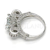 Anillo Multi Piedra 01.284.0016.1.07 Rodio Laminado, con Zirconia Cubica Blanca, Pulido, Rodinado (Tamaño 7)