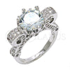 Anillo Multi Piedra 01.284.0016.1.07 Rodio Laminado, con Zirconia Cubica Blanca, Pulido, Rodinado (Tamaño 7)