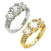 Anillo Multi Piedra 01.284.0017.07 Oro Laminado, con Blanca Zirconia Cubica, Pulido, Tono Dorado (Size 7)