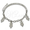 Pulsera de Dije 03.63.1827.2.08 Rodio Laminado, Diseño de Búho y Hueco, con Cristal Blanca, Diamantado, Rodinado (Grosor 05 MM, 8 Pulgadas de Largo)