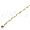 Gargantilla Basica 04.213.0030.22 Oro Laminado, Diseño de Mariner, Pulido, Tono Dorado (02 MM Thickness, 22 Inches Length)