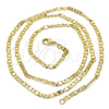 Gargantilla Basica 04.213.0030.22 Oro Laminado, Diseño de Mariner, Pulido, Tono Dorado (02 MM Thickness, 22 Inches Length)