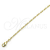 Gargantilla Basica 04.213.0088.20 Oro Laminado, Diamantado, Tono Dorado (02 MM Thickness, 20 Inches Length)