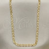 Gargantilla Basica 04.213.0107.20 Oro Laminado, Diseño de Mariner, Pulido, Tono Dorado (04 MM Thickness, 20 Inches Length)