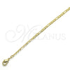 Tobillera Básica 04.213.0110.10 Oro Laminado, Diseño de Figaro, Pulido, Tono Dorado (03 MM Thickness, 10 Inches Length)