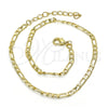 Tobillera Básica 04.213.0110.10 Oro Laminado, Diseño de Figaro, Pulido, Tono Dorado (03 MM Thickness, 10 Inches Length)