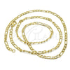 Gargantilla Basica 04.213.0110.24 Oro Laminado, Diseño de Figaro, Pulido, Tono Dorado (03 MM Thickness, 24 Inches Length)