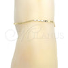 Tobillera Básica 04.213.0096.10 Oro Laminado, Pulido, Tono Dorado (02 MM Thickness, 10 Inches Length)