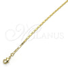 Tobillera Básica 04.213.0096.10 Oro Laminado, Pulido, Tono Dorado (02 MM Thickness, 10 Inches Length)