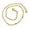 Tobillera Básica 04.213.0096.10 Oro Laminado, Pulido, Tono Dorado (02 MM Thickness, 10 Inches Length)