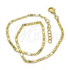 Tobillera Básica 04.213.0096.10 Oro Laminado, Pulido, Tono Dorado (02 MM Thickness, 10 Inches Length)