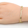 Pulsera Básica 04.213.0116.08 Oro Laminado, Diamantado, Tono Dorado (04 MM Thickness, 8 Inches Length)