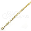 Pulsera Básica 04.213.0116.08 Oro Laminado, Diamantado, Tono Dorado (04 MM Thickness, 8 Inches Length)