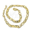 Pulsera Básica 04.213.0116.08 Oro Laminado, Diamantado, Tono Dorado (04 MM Thickness, 8 Inches Length)