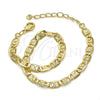 Pulsera Básica 04.213.0116.08 Oro Laminado, Diamantado, Tono Dorado (04 MM Thickness, 8 Inches Length)