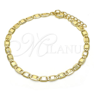 Pulsera Básica 04.213.0116.08 Oro Laminado, Diamantado, Tono Dorado (04 MM Thickness, 8 Inches Length)