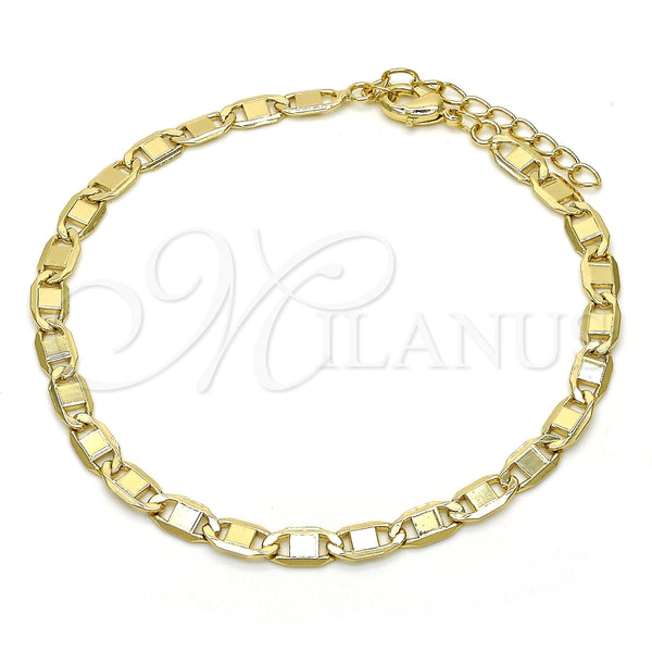 Pulsera Básica 04.213.0116.08 Oro Laminado, Diamantado, Tono Dorado (04 MM Thickness, 8 Inches Length)