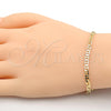 Pulsera Básica 03.63.1828.08 Oro Laminado, Diseño de Mariner, Pulido, Tono Dorado (0.80 Gauge, 04 MM Thickness, 8 Inches Length)