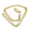Pulsera Básica 03.63.1828.08 Oro Laminado, Diseño de Mariner, Pulido, Tono Dorado (0.80 Gauge, 04 MM Thickness, 8 Inches Length)