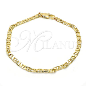 Pulsera Básica 03.63.1828.08 Oro Laminado, Diseño de Mariner, Pulido, Tono Dorado (0.80 Gauge, 04 MM Thickness, 8 Inches Length)