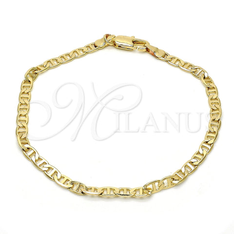 Pulsera Básica 03.63.1828.08 Oro Laminado, Diseño de Mariner, Pulido, Tono Dorado (0.80 Gauge, 04 MM Thickness, 8 Inches Length)