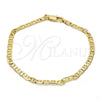 Pulsera Básica 03.63.1828.08 Oro Laminado, Diseño de Mariner, Pulido, Tono Dorado (0.80 Gauge, 04 MM Thickness, 8 Inches Length)