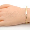 Pulsera con Placa 03.168.0017.08 Oro Laminado, Pulido, Tono Dorado (0.80 Gauge, 04 MM Thickness, 8 Inches Length)
