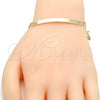 Pulsera con Placa 03.168.0017.08 Oro Laminado, Pulido, Tono Dorado (0.80 Gauge, 04 MM Thickness, 8 Inches Length)