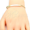 Pulsera con Placa 03.168.0018.08 Oro Laminado, Pulido, Tono Dorado (0.80 Gauge, 04 MM Thickness, 8 Inches Length)