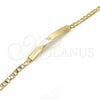 Pulsera con Placa 03.168.0018.08 Oro Laminado, Pulido, Tono Dorado (0.80 Gauge, 04 MM Thickness, 8 Inches Length)