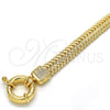 Pulsera Elegante 03.179.0024.08 Oro Laminado, Diseño de Llave Griega, Pulido, Tono Dorado (09 MM Thickness, 8 Inches Length)