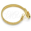 Pulsera Elegante 03.179.0024.08 Oro Laminado, Diseño de Llave Griega, Pulido, Tono Dorado (09 MM Thickness, 8 Inches Length)