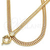Collar y Pulsera 06.179.0003 Oro Laminado, Diseño de Llave Griega, Pulido, Tono Dorado