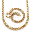 Collar y Pulsera 06.179.0005.18 Oro Laminado, Diseño de Cola de Raton y Llave Griega, Pulido, Tono Dorado
