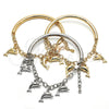 Pulsera de Dije 03.63.1829.08 Oro Laminado, Diseño de Delfín y Hueco, con Blanca Cristal, Diamantado, Tono Dorado (05 MM Thickness, 8 Inches Length)