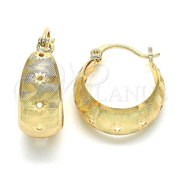 Argolla Pequeña 02.106.0002.20 Oro Laminado, Diseño de Flor, Pulido, Tono Dorado