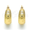 Argolla Pequeña 02.106.0003.20 Oro Laminado, Diseño de Llave Griega, Pulido, Tono Dorado