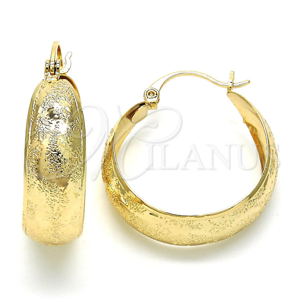 Argolla Mediana 02.106.0006.30 Oro Laminado, Mate, Tono Dorado