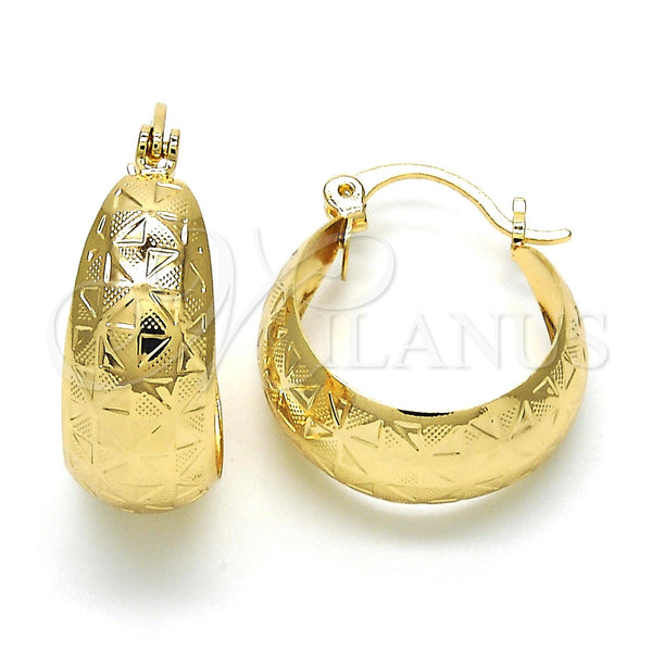 Argolla Pequeña 02.106.0008.20 Oro Laminado, Pulido, Tono Dorado
